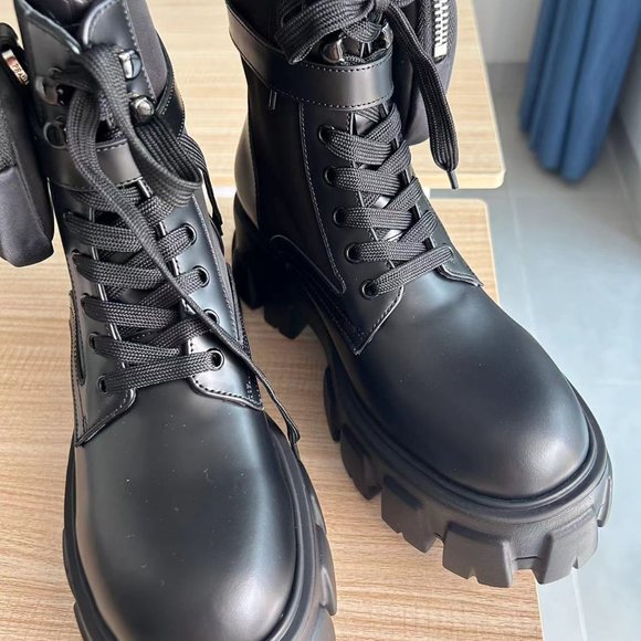 PRADA MONOLITH COMBAT BOOTS - Picture 1 of 3